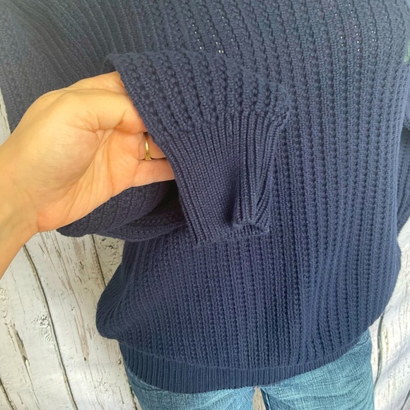 Genuine Vintage Nautica Tight Knit Navy Blue Preppy Sweater Women’s Small - Picture 3 of 6